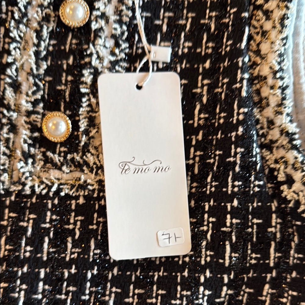 Le Mo Mo Toddler Black and White Tweed Dress. Size 3. NWT - Picture 2 of 4